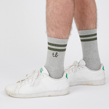 Load image into Gallery viewer, Vintage Striped Sport Crew Socks