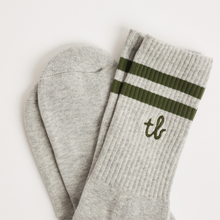 Load image into Gallery viewer, Vintage Striped Sport Crew Socks